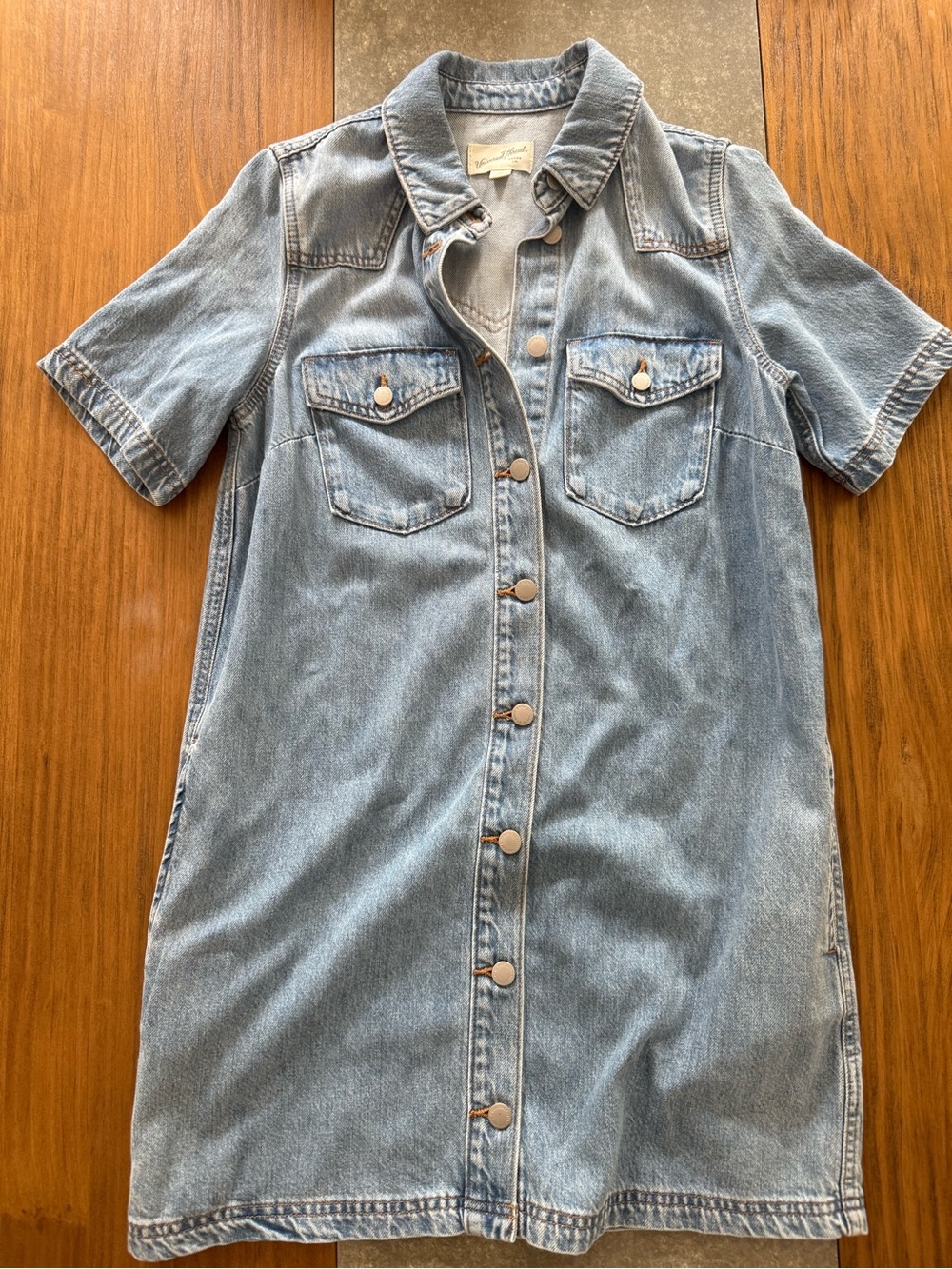 Universal Thread Light Blue Denim Button-Front Mini Dress